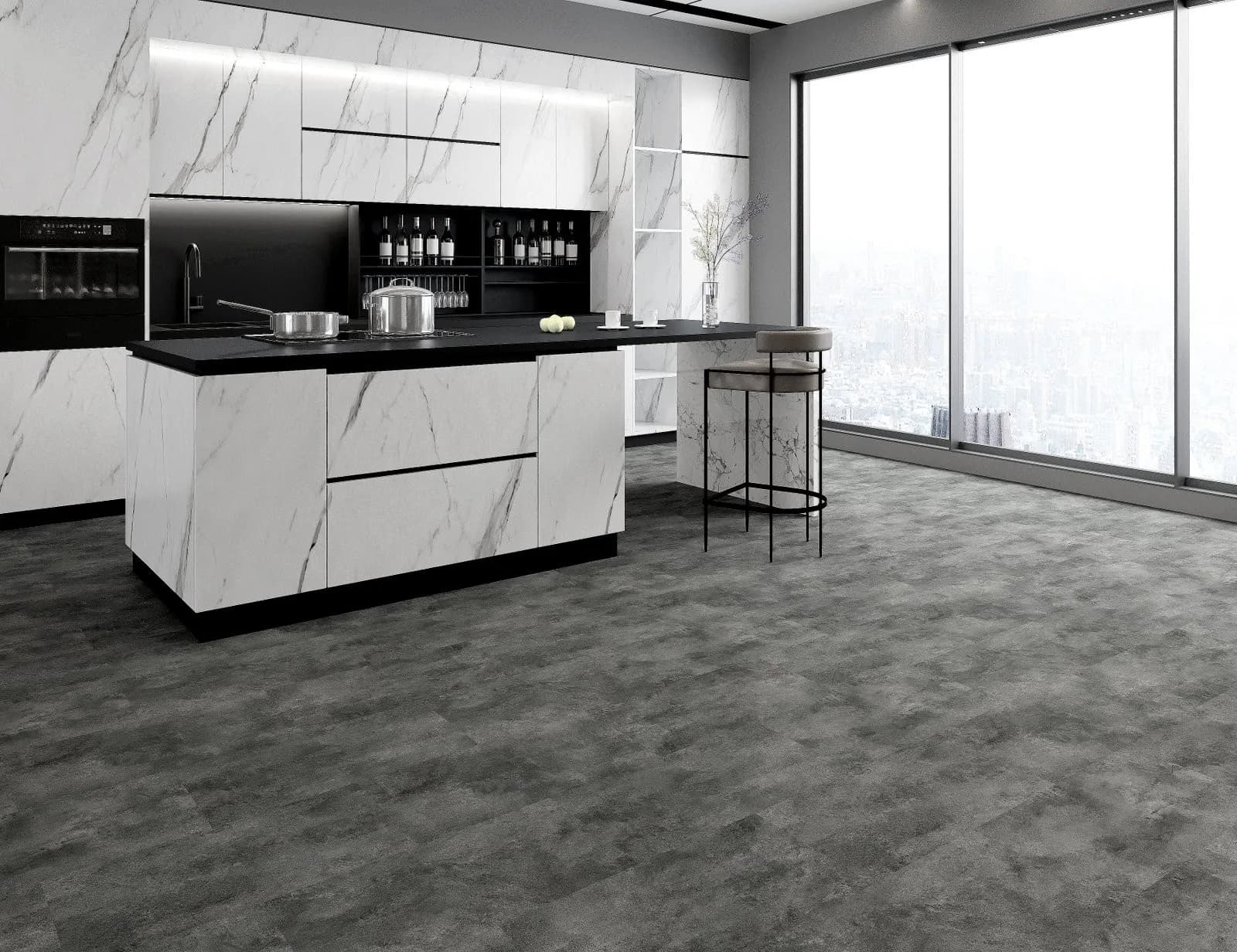 Parchet SPC Beton Antracit 5MM – imagine 2