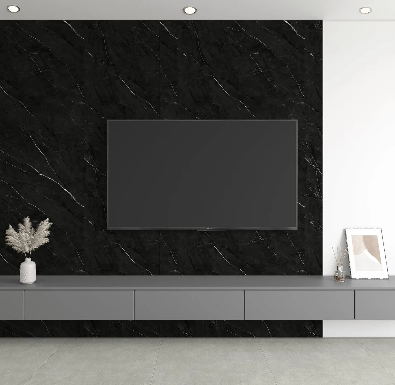 Panou SPC Marmura Neagra 4MM montat în interior