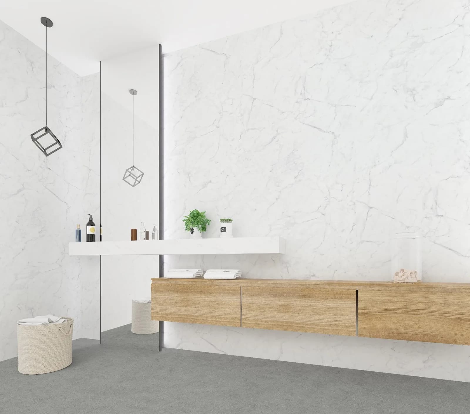 Panou SPC Marmura Carrara 4MM montat în interior