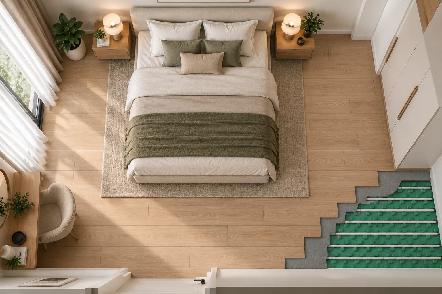 Parchet Laminat Stejar Gri 8MM – secțiune