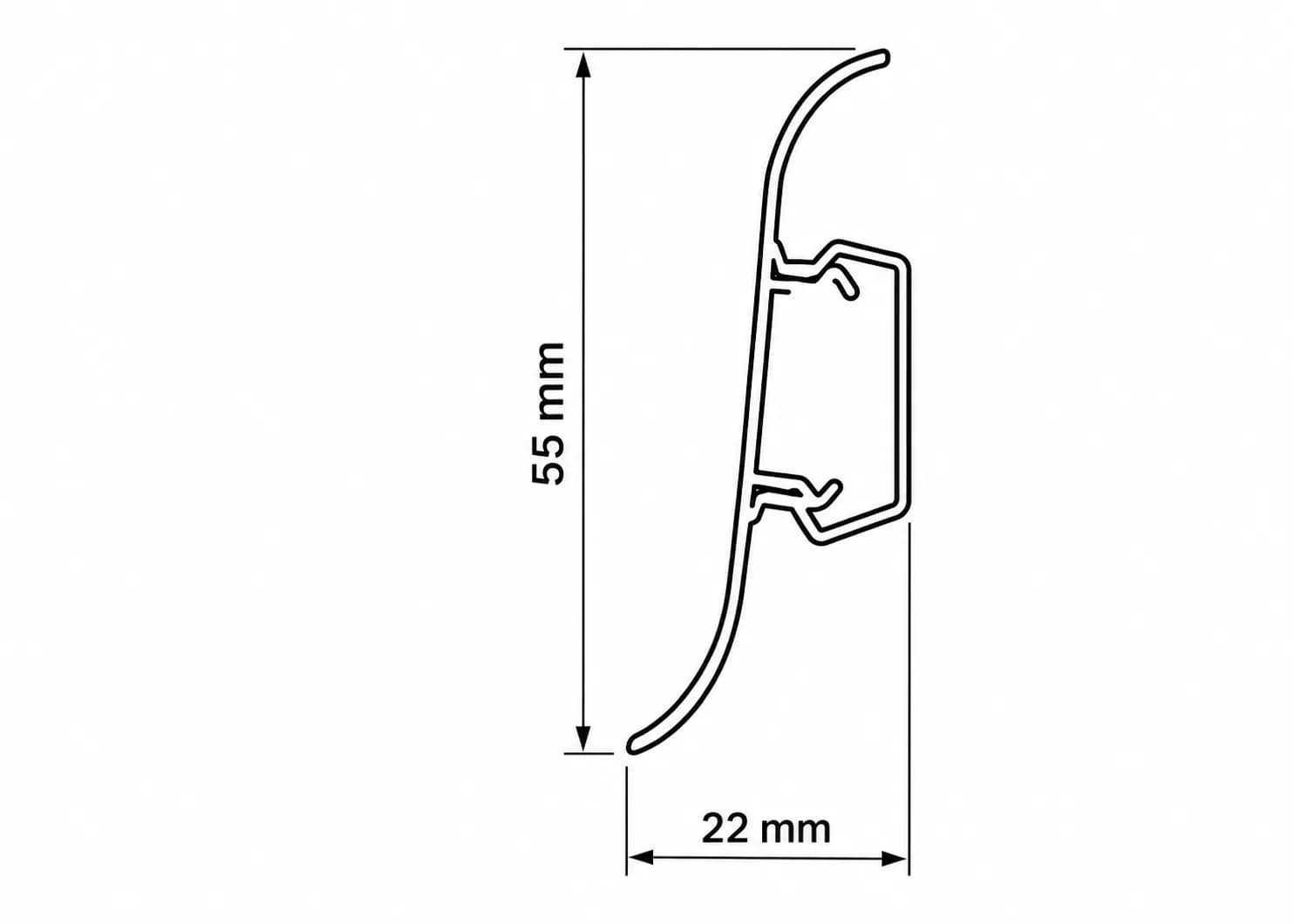 Plintă PVC 828 Oak Everest, 55 mm, 2,5 m – imagine 3